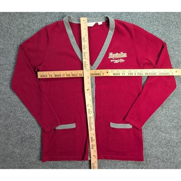 Florida State Seminoles Button Up Sweater Womens Small Red Lady Vessi Preppy - Picture 6 of 9